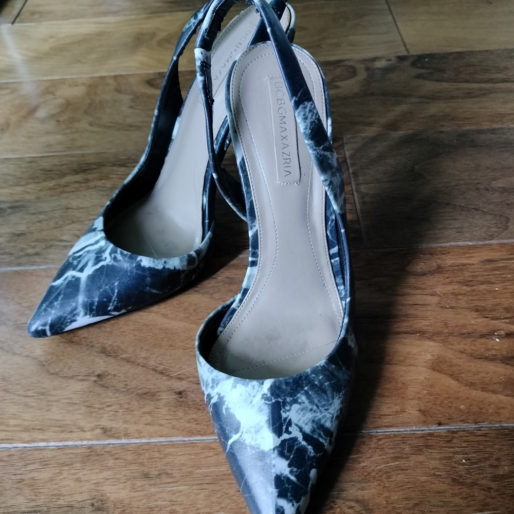 BCBGMAXAZRIA Black and White Stilettos
